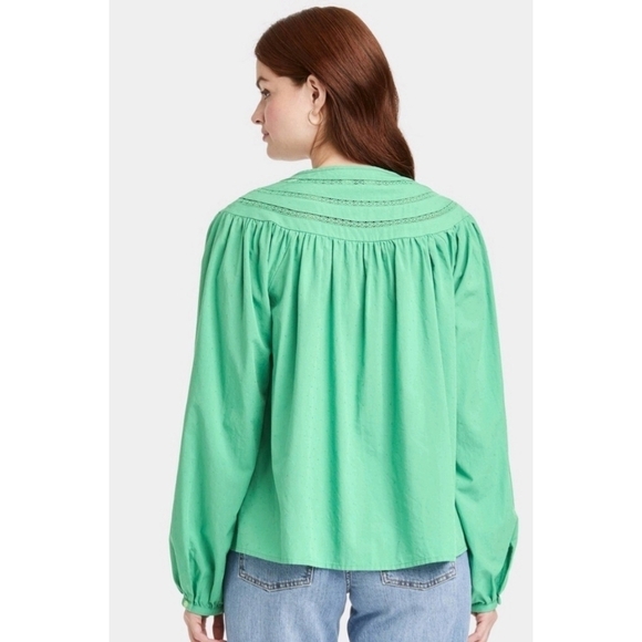 NEW Universal Thread Balloon Long Sleeve Tie Front Blouse - Picture 8 of 13